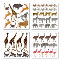 Creative Imaginations - Untamed Collection by Marah Johnson - Rub Ons Swatch Pack - Safari, CLEARANCE