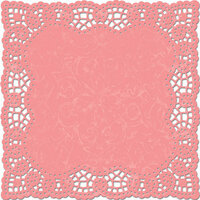 Creative Imaginations - Narratives by Karen Russell Collection - 12 x 12 Die Cut Paper - Light Poppy Doily