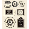Creative Imaginations - Narratives by Karen Russell - Layered Stickers - Antique Cream, CLEARANCE