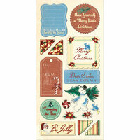 Creative Imaginations - Signature Collection - Christmas Glitter Chipboard Stickers - Tinsel Town, CLEARANCE