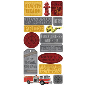 Creative Imaginations - Signature Collection - Jumbo Stickers - Firefighter