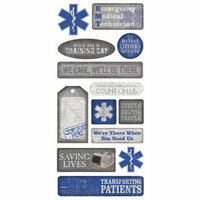 Creative Imaginations - Signature Collection - Jumbo Stickers - EMT, CLEARANCE