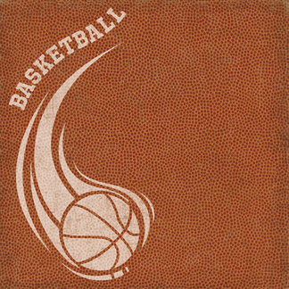 Creative Imaginations - Art Warehouse by Danelle Johnson - Swish Collection - 12 x 12 Embossed Paper - Basketball