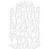 Creative Imaginations - Art Warehouse by Danelle Johnson - Radiance Collection II - Glitter and Rhinestone Epoxy Alphabet Stickers - Fanfare - White