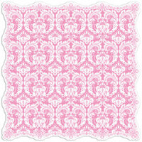 Creative Imaginations - Narratives by Karen Russell - Lilly Lane Collection - 12 x 12 Die Cut Paper - Pinky Damask, CLEARANCE