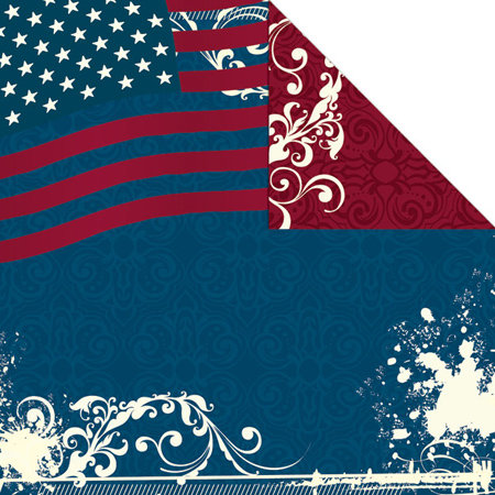 Creative Imaginations - Melange - Liberty Collection - 12 x 12 Double Sided Paper - Old Glory