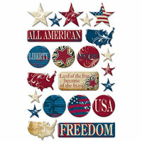 Creative Imaginations - Melange - Liberty Collection - Epoxy Stickers - Liberty