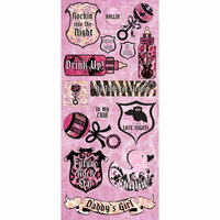Creative Imaginations - Melange - Rock-A-Bye Baby Girl Collection - Jumbo Cardstock Stickers - Girl