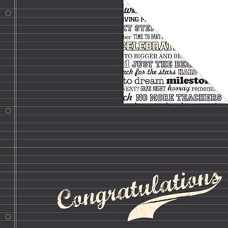 Creative Imaginations - Grads Rule Collection - 12 x 12 Double Sided Paper - Congrats, CLEARANCE