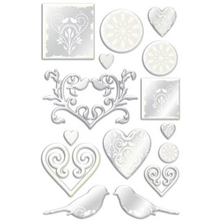 Creative Imaginations - Lovebird Collection - Foil Epoxy Stickers, CLEARANCE