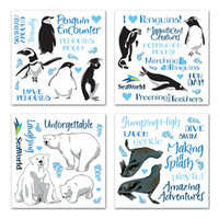 Creative Imaginations - Seaworld - Penguins Collection - Rub Ons Swatch Pack - Penguin