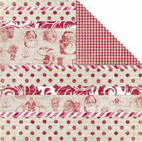 Creative Imaginations - Art Warehouse by Danelle Johnson - Hollyberry Collection - Christmas - 12 x 12 Double Sided Paper - Peppermint