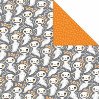 Creative Imaginations - Ghoulies Collection by Helen Dardik - Halloween - 12 x 12 Double Sided Paper - Booo, BRAND NEW
