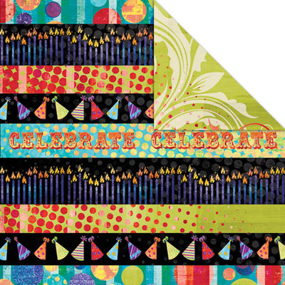 Creative Imaginations - Melange - Celebrate Me Collection - 12 x 12 Double Sided Paper - Party Zone