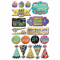 Creative Imaginations - Melange - Celebrate Me Collection - Epoxy Stickers