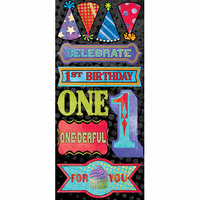 Creative Imaginations - Melange - Celebrate Me Collection - Cardstock Stickers - One Rocks