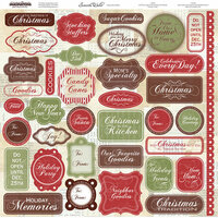 Creative Imaginations - Christmas in the Kitchen Collection by Samantha Walker - 12 x 12 Cardstock Stickers - Christmas Baking, BRAND NEW