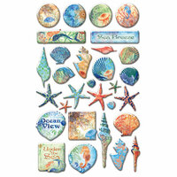 Creative Imaginations - Oceana Collection - Epoxy Stickers