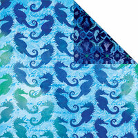 Creative Imaginations - Oceana Collection - 12 x 12 Double Sided Paper - Seahorse Medley