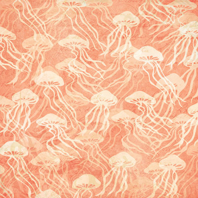 Creative Imaginations - Oceana Collection - 12 x 12 Pearl Paper - Jellyfish