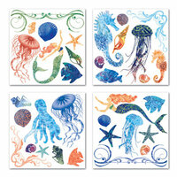 Creative Imaginations - Oceana Collection - Rub Ons Swatch Pack - Oceana