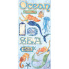 Creative Imaginations - Oceana Collection - Chipboard Stickers with Foil Accents - Oceana
