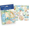 Creative Imaginations - Oceana Collection - Die Cut Pieces with Foil Accents - Oceana Shapes
