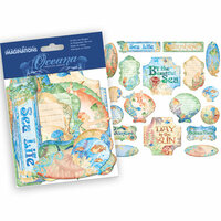 Creative Imaginations - Oceana Collection - Die Cut Pieces with Foil Accents - Oceana Shapes