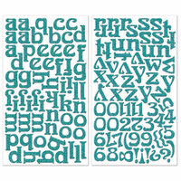 Creative Imaginations - Oceana Collection - Glittered Foam Alphabet Stickers - Blue