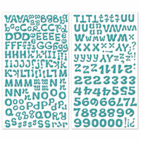 Creative Imaginations - It's A Zoo Collection - Glittered Foam Alphabet Stickers - Blue