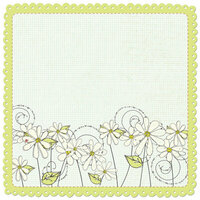 Creative Imaginations - Loolah Collection - 12 x 12 Die Cut Stitched Paper - Dancing Daisies