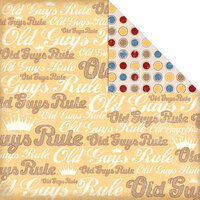 Creative Imaginations - Old Guys Rule Birthday Collection - 12 x 12 Double Sided Paper - Old Guys Logo