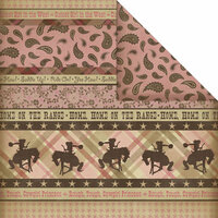 Creative Imaginations - Cowgirl Collection - 12 x 12 Double Sided Paper - Cowgirl Borders