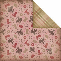 Creative Imaginations - Cowgirl Collection - 12 x 12 Double Sided Paper - Lucky Girl