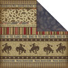 Creative Imaginations - Cowboy Collection - 12 x 12 Double Sided Paper - Cowboy Borders