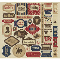 Creative Imaginations - Cowboy Collection - 12 x 12 Cardstock Stickers - Cowboy