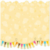 Creative Imaginations - Birthday Bliss Collection - 12 x 12 Glitter Die Cut Paper - Bubbles and Banners