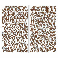 Creative Imaginations - Birthday Bliss Collection - Glittered Foam Alphabet Stickers - Chocolate