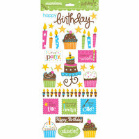 Creative Imaginations - Birthday Bliss Collection - Glitter Cardstock Stickers - Birthday Bliss