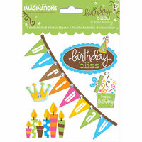 Creative Imaginations - Birthday Bliss Collection - Glitter Cardstock Stickers with Gem Accents - Birthday Bliss