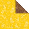Creative Imaginations - Birthday Bliss Collection - 12 x 12 Double Sided Paper - Brown and Yellow