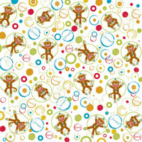 Creative Imaginations - Monkey Business Collection - 12 x 12 Glitter Paper - Jumpin' Monkeys