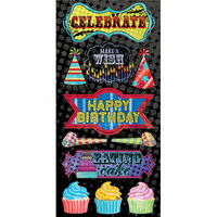 Creative Imaginations - Melange - Celebrate Me Collection - Chipboard Stickers - Celebrate Me, CLEARANCE
