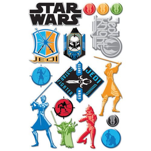 Creative Imaginations - Star Wars Clone Wars Collection - Epoxy Stickers - The Clone Wars Icons