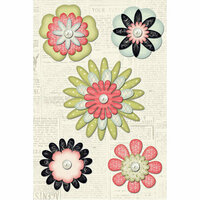 Creative Imaginations - Loolah Collection - Flower Brads - Pearl, CLEARANCE