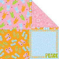 Creative Imaginations - Summer Play Collection - 12 x 12 Double Sided Paper - Peace