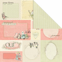 Creative Imaginations - Lullaby Girl Collection - 12 x 12 Double Sided Paper - Journaling Pink