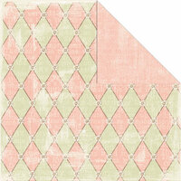 Creative Imaginations - Lullaby Girl Collection - 12 x 12 Double Sided Paper - Pink Harlequin
