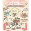 Creative Imaginations - Lullaby Girl Collection - Layered Cardstock Stickers - Lullaby Girl