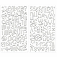 Creative Imaginations - Robots Rock Collection - Glittered Foam Alphabet Stickers - Eva